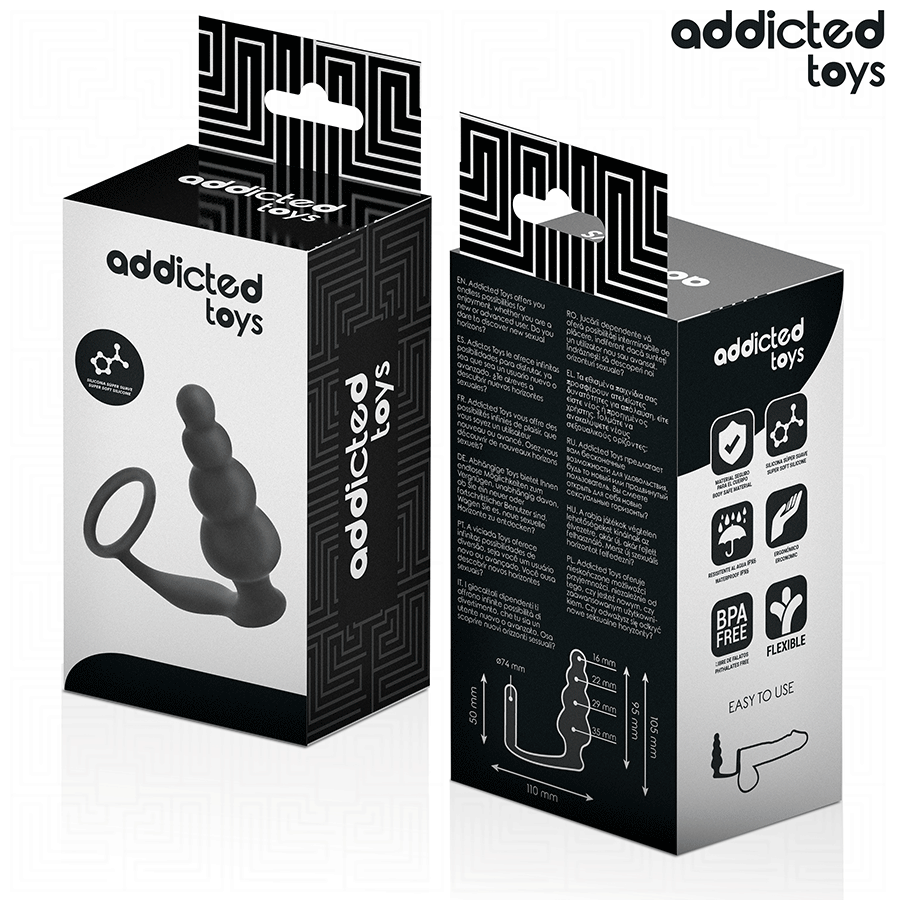 Addicted Toys silikoninen anustappi renkaalla - malli 5
