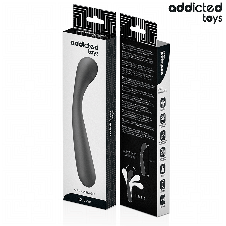 Addicted Toys kaksiosainen silikoninen anaalihieroja - 22,5 cm