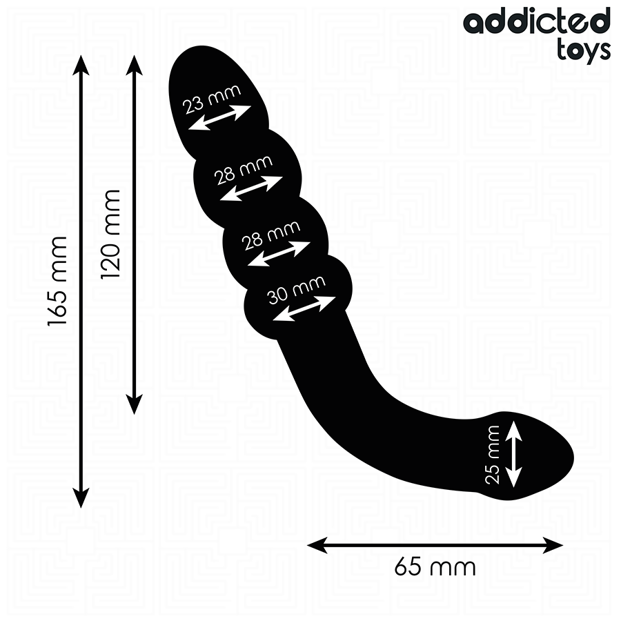 Addicted Toys kaksiosainen silikoninen anaalihieroja - 16,5 cm
