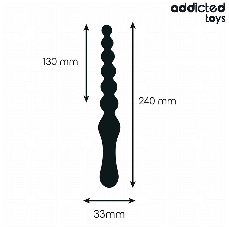 Addicted Toys kaksiosainen silikoninen anaalihieroja - 24 cm