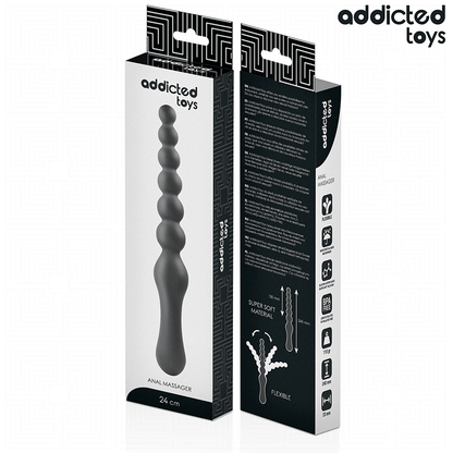 Addicted Toys kaksiosainen silikoninen anaalihieroja - 24 cm