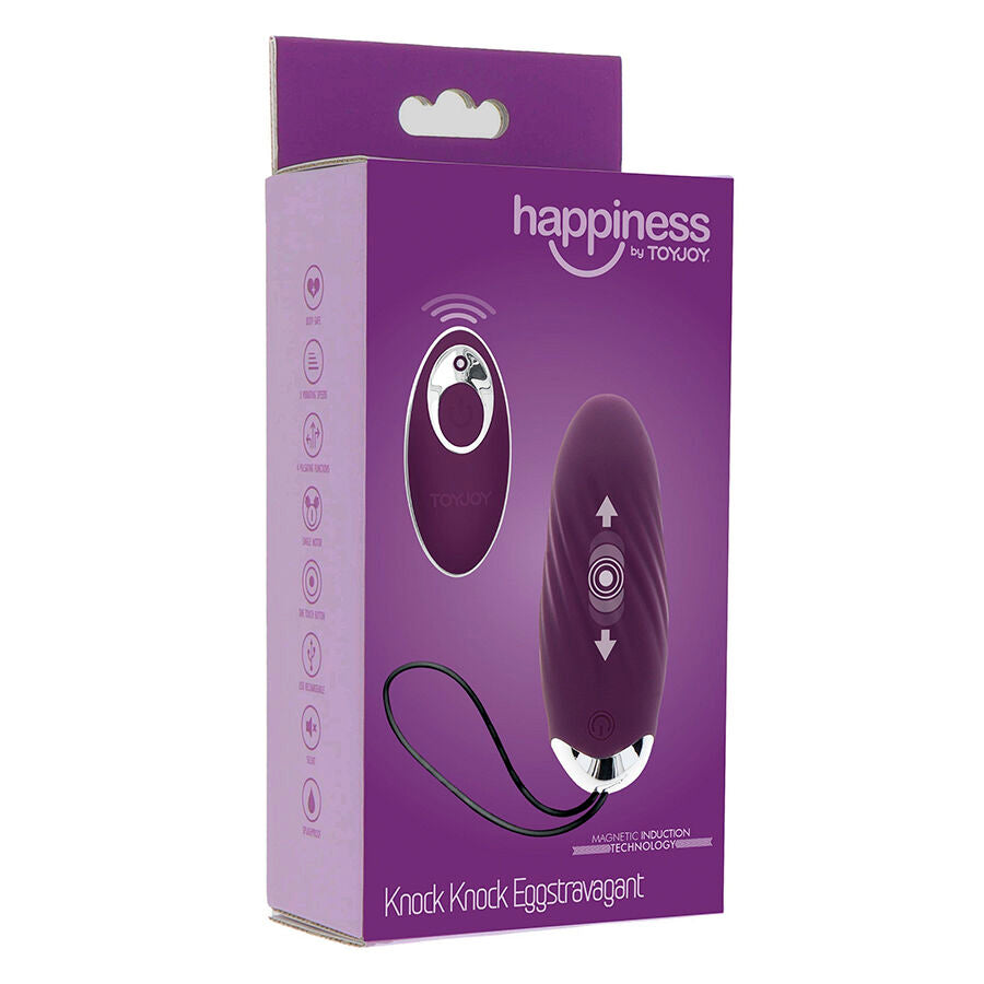 Happiness Knock Knock Eggstavagant Vibrator With Remote Control Purple | Niks.fi verkkokauppa