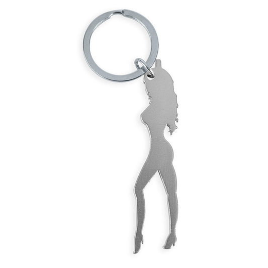 Diablo Picantekeyring With Female Silhouette In Silver Color With Beer Opener | Niks.fi verkkokauppa