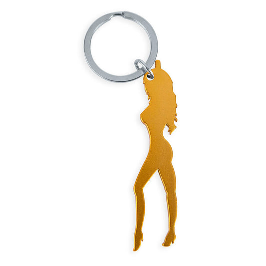 Diablo Picantekeyring With Female Silhouette In Gold Color With Beer Opener | Niks.fi verkkokauppa