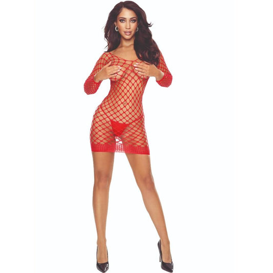 Passionbs108 Bodystocking Grid Red | Niks.fi verkkokauppa
