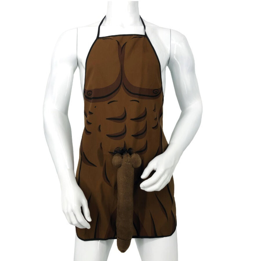 Diablo Picantemuscular Apron With 3D Penis In Brown Tone | Niks.fi verkkokauppa