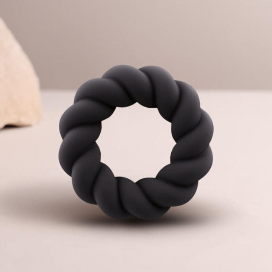 Twist Black Silicone Masturbator Ring | Niks.fi verkkokauppa
