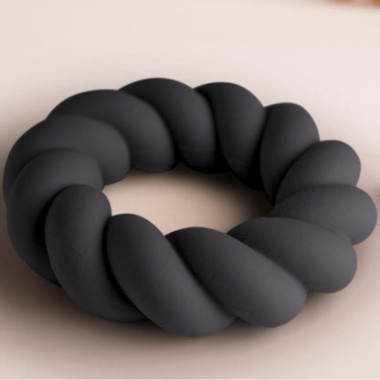 Twist Black Silicone Masturbator Ring | Niks.fi verkkokauppa