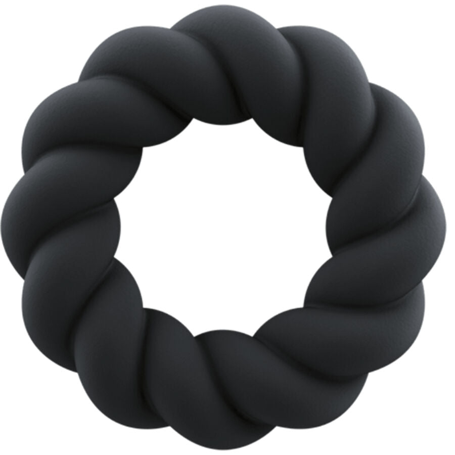 Twist Black Silicone Masturbator Ring | Niks.fi verkkokauppa