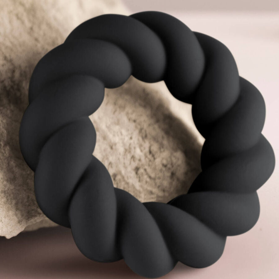 Twist Black Silicone Masturbator Ring | Niks.fi verkkokauppa
