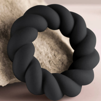 Twist Black Silicone Masturbator Ring | Niks.fi verkkokauppa