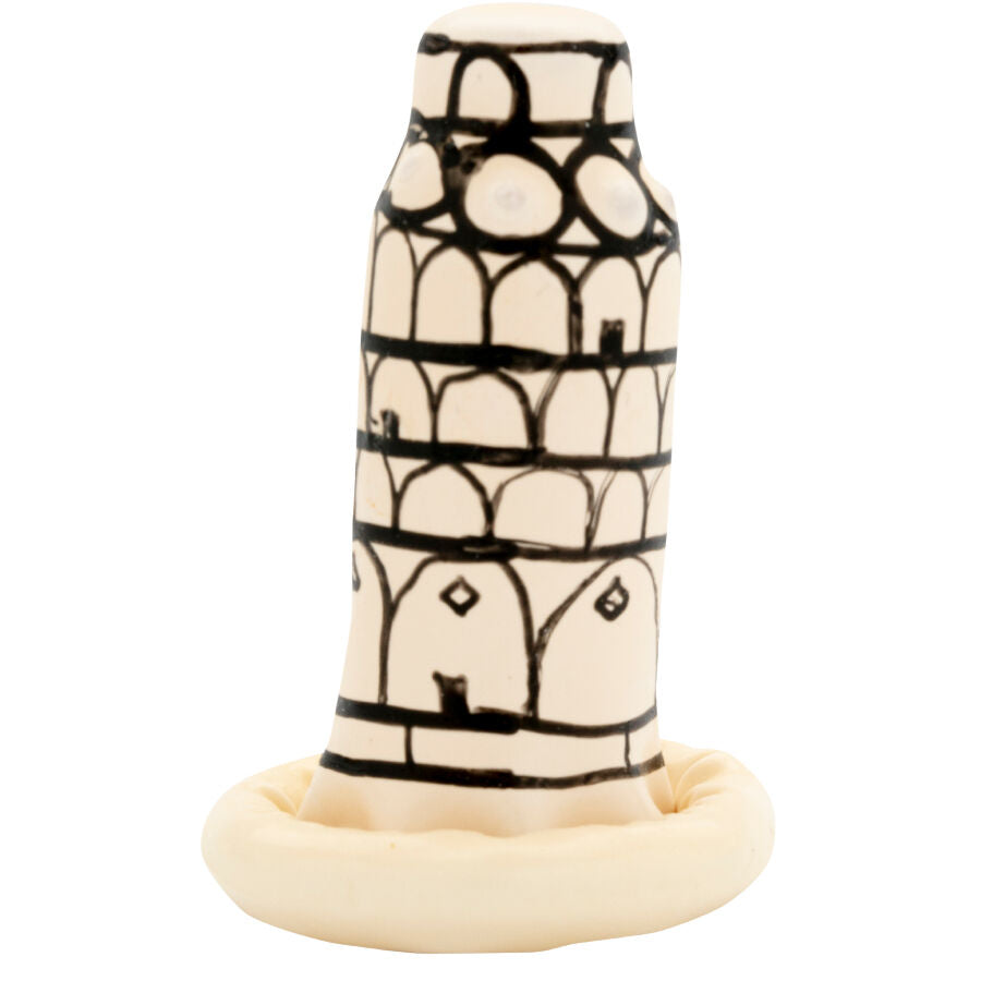 Handpainted Novelty Condoms Pisa Tower | Niks.fi verkkokauppa