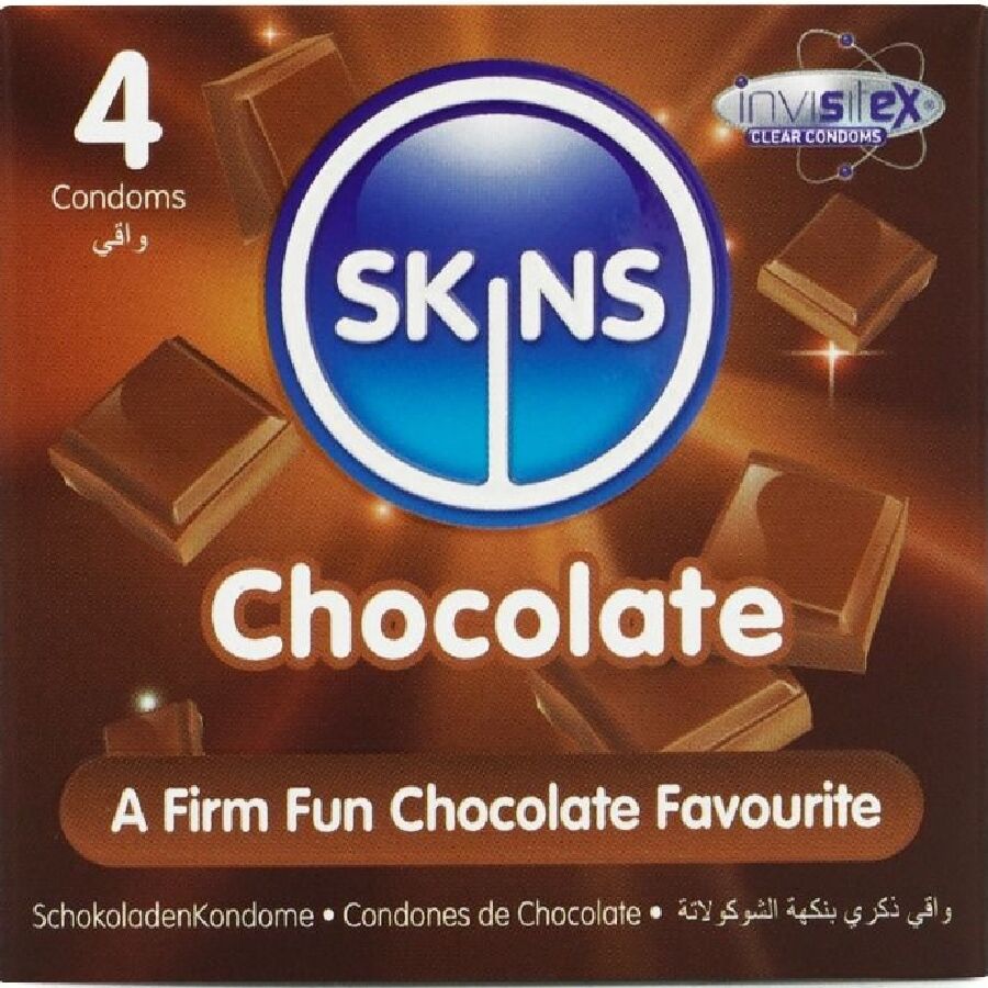 Skins Chocolate Premium suklaanmakuiset kondomit - 4 kpl