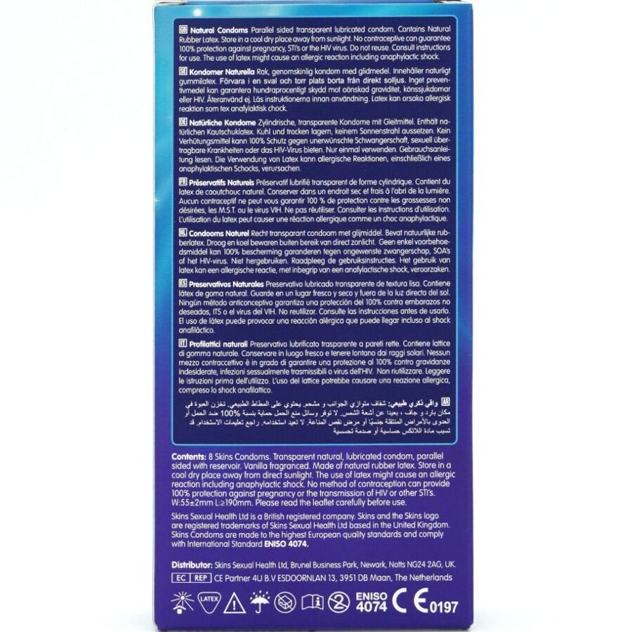 Skins Natural Premium kondomit - 8 kpl