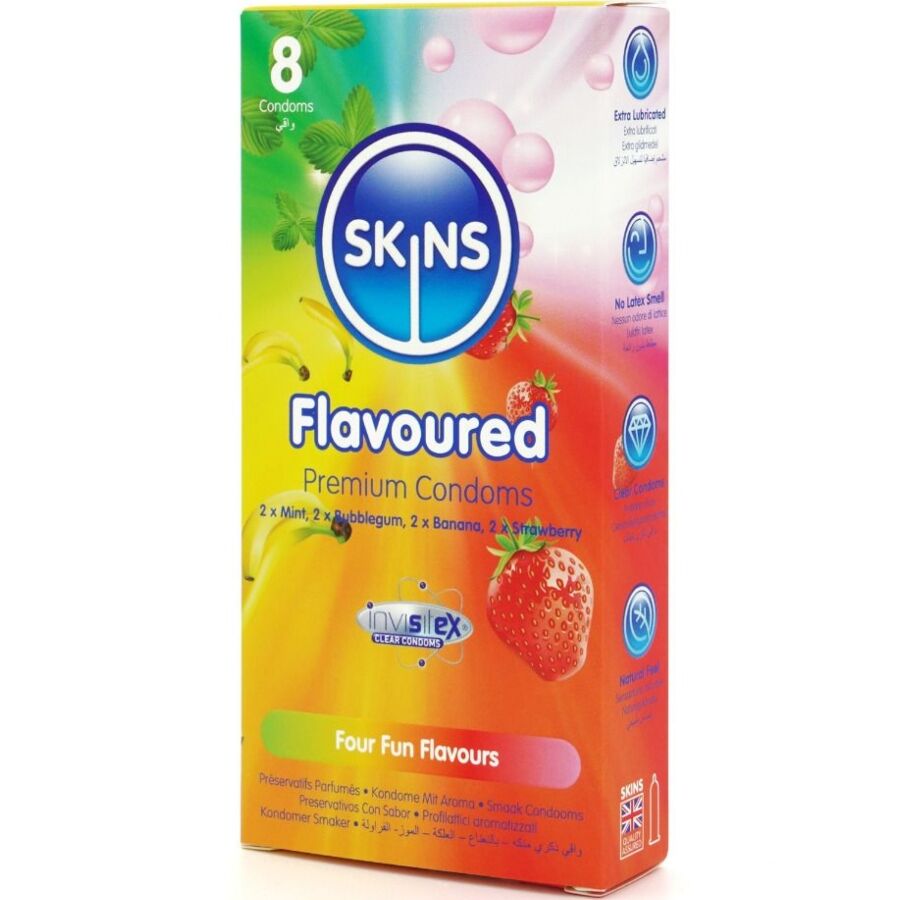 Skins Multi Flavors Premium makukondomilajitelma - 8 kpl