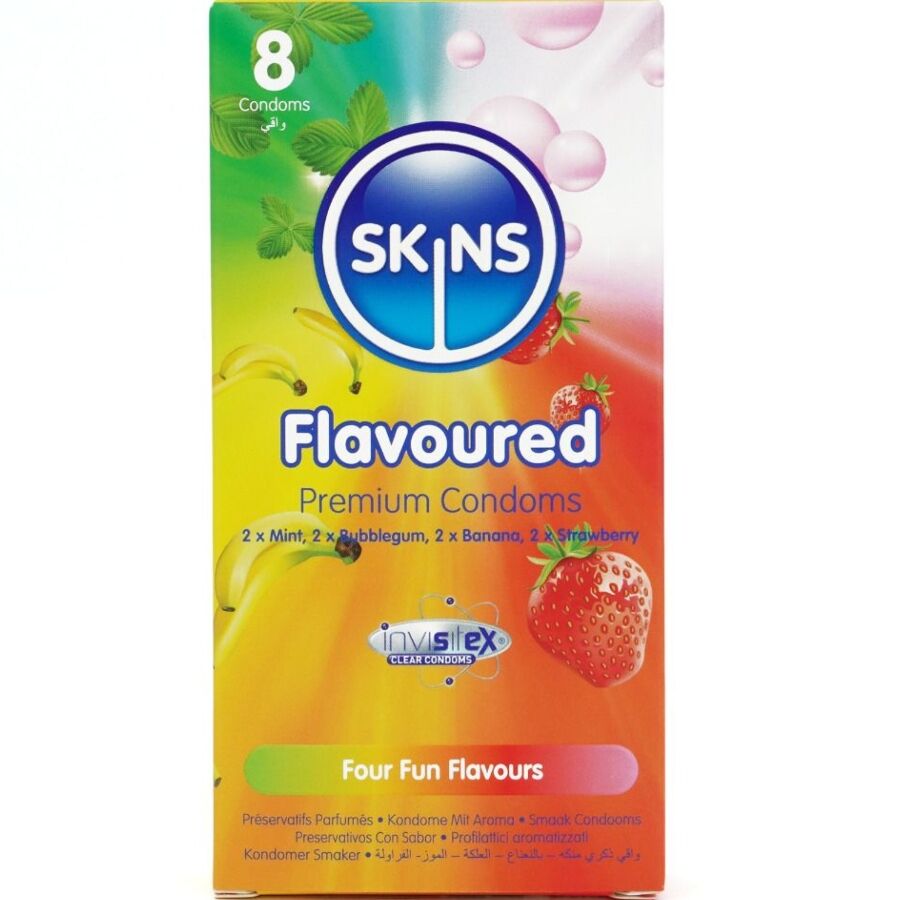 Skins Multi Flavors Premium makukondomilajitelma - 8 kpl