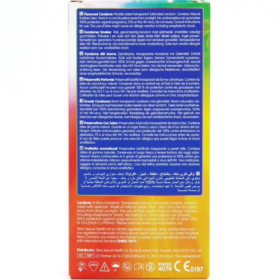 Skins Multi Flavors Premium makukondomilajitelma - 8 kpl