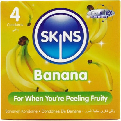 Skins Banana Premium banaaninmakuiset kondomit - 4 kpl