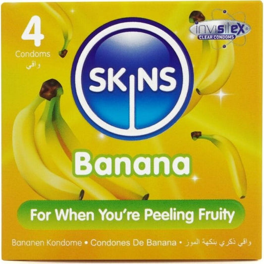 Skins Banana Premium banaaninmakuiset kondomit - 4 kpl