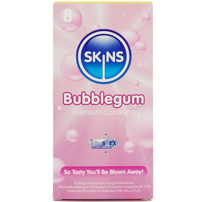 Skins Bubblegum Premium purukuminmakuiset kondomit - 8 kpl