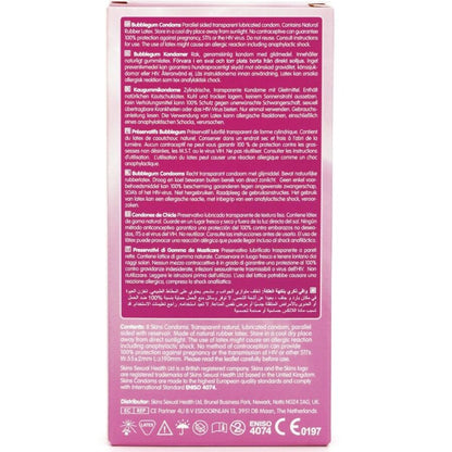Skins Bubblegum Premium purukuminmakuiset kondomit - 8 kpl