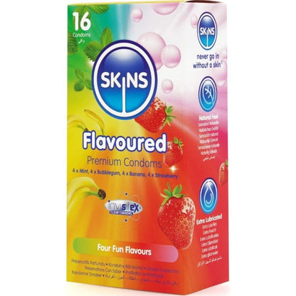 Skins Multi Flavors Premium makukondomilajitelma - 16 kpl
