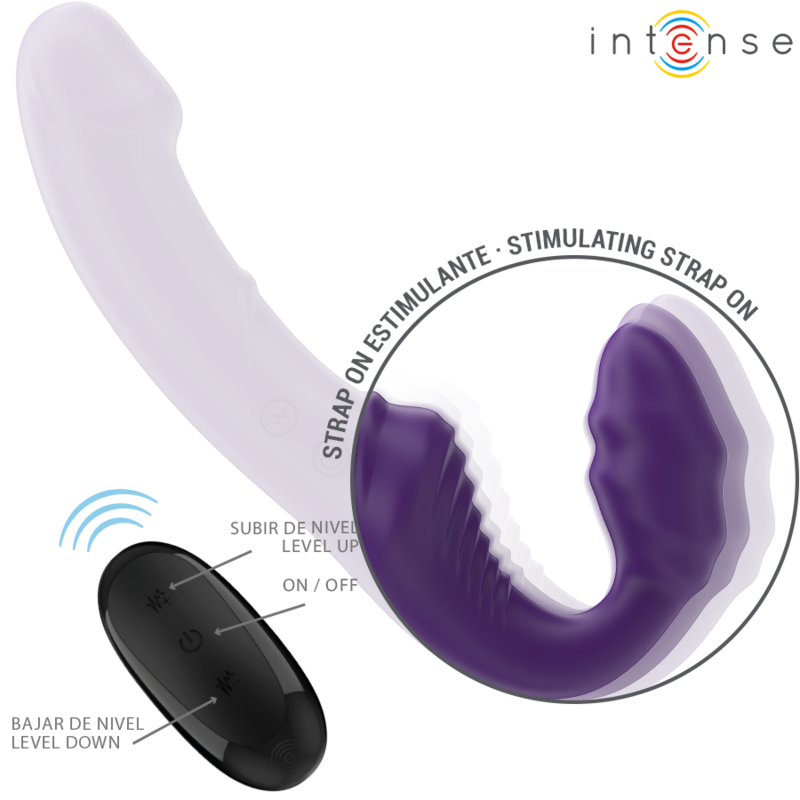 Intense Jill kaksipäinen vibraattori kaukosäätimellä - violetti - 20 cm