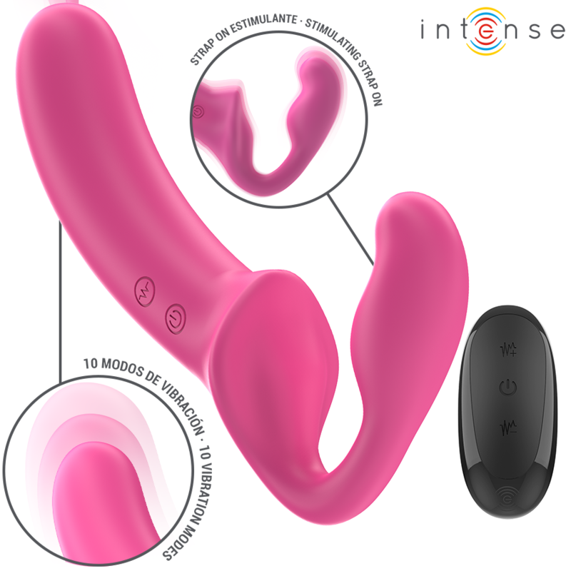 Intense Amy kaksipäinen vibraattori kaukosäätimellä - pinkki - 20 cm
