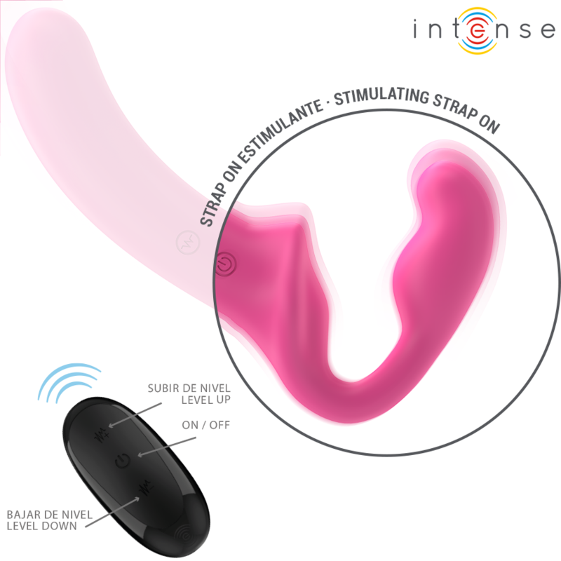 Intense Amy kaksipäinen vibraattori kaukosäätimellä - pinkki - 20 cm
