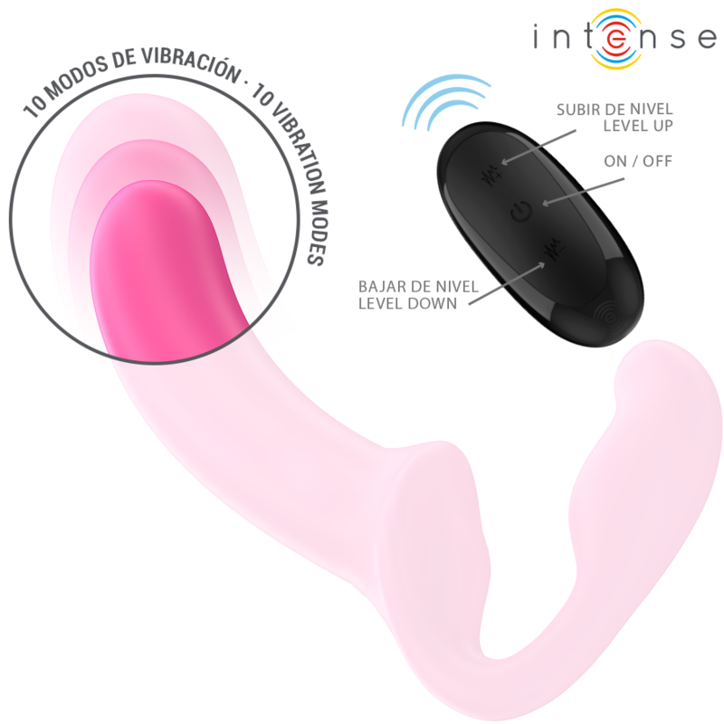 Intense Amy kaksipäinen vibraattori kaukosäätimellä - pinkki - 20 cm