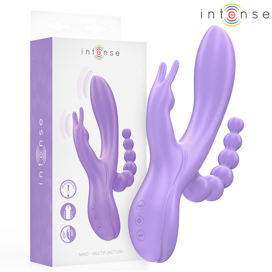Intense Miko rabbit- - klitoris- ja anaalivibraattori - 7 ohjelmaa - violetti