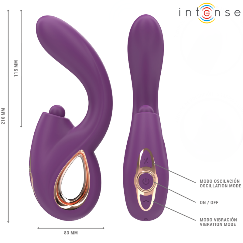 Intense Lali G-pistevibraattori naputus- - työntö- ja värinätoiminnolla - violetti