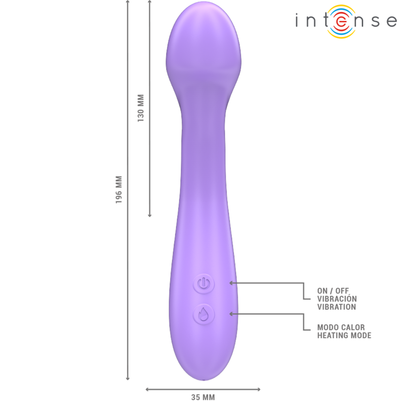Intense Becky lämmittävä vibraattori - 7 värinäohjelmaa - violetti - 19 cm
