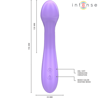 Intense Becky lämmittävä vibraattori - 7 värinäohjelmaa - violetti - 19 cm
