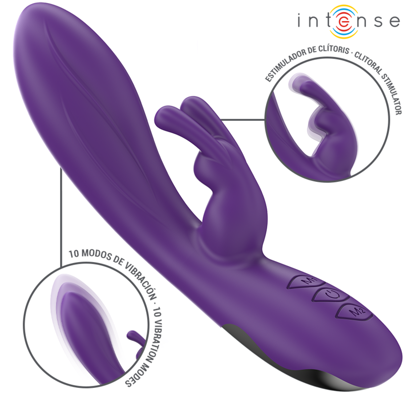 Intense Randall rabbit-vibraattori - 10 värinäohjelmaa - violetti