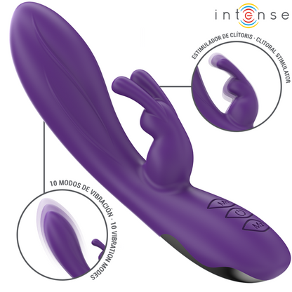 Intense Randall rabbit-vibraattori - 10 värinäohjelmaa - violetti