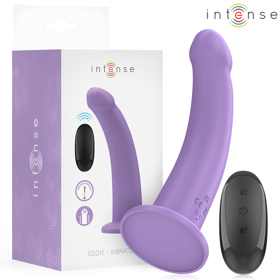 Intense Eddie vibraattori kaukosäätimellä - 10 ohjelmaa - violetti - 17,5 cm