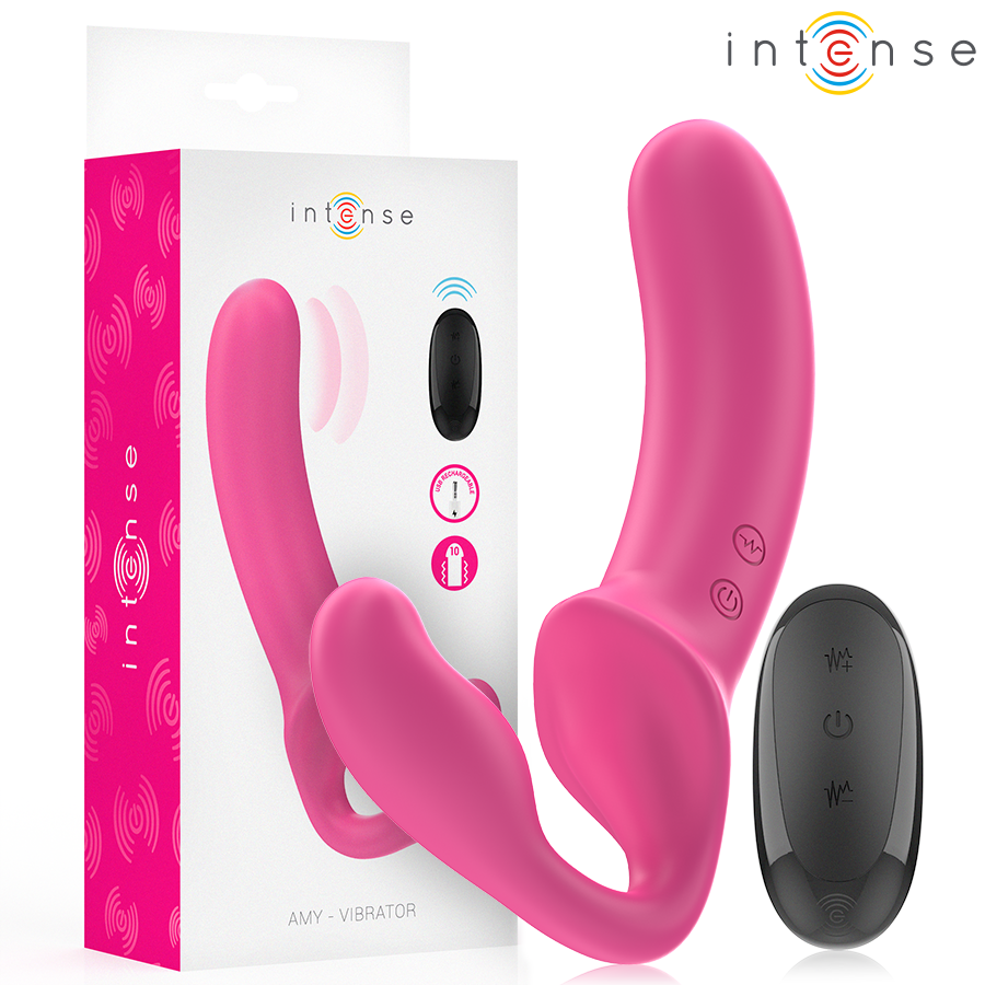 Intense Amy kaksipäinen vibraattori kaukosäätimellä - pinkki - 20 cm
