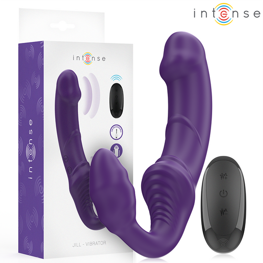 Intense Jill kaksipäinen vibraattori kaukosäätimellä - violetti - 20 cm