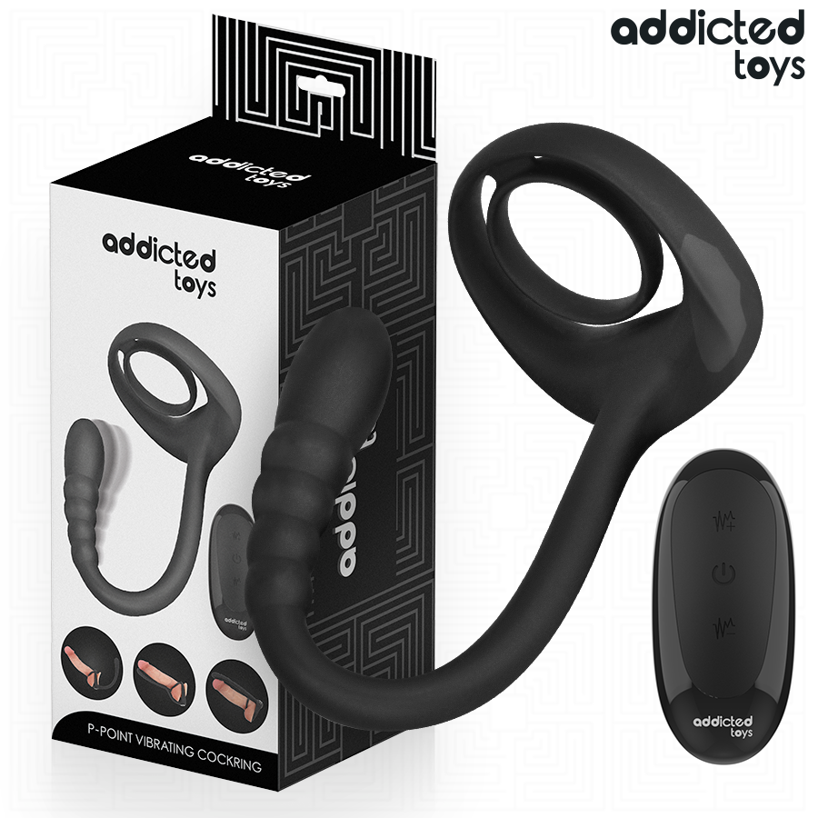Addicted Toys P-Spot värisevä penisrengas kaukosäätimellä