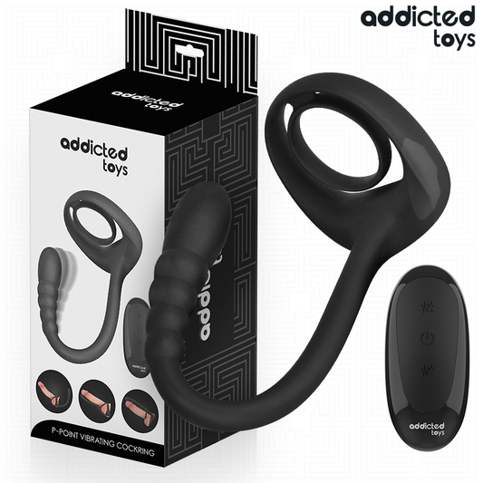 Addicted Toys P-Spot värisevä penisrengas kaukosäätimellä