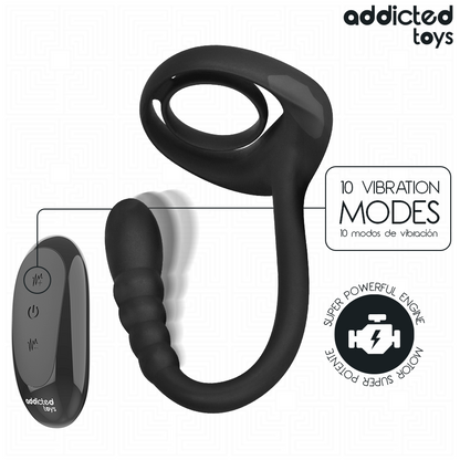 Addicted Toys P-Spot värisevä penisrengas kaukosäätimellä