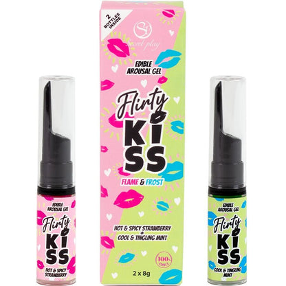 Secretplay Flirty Kiss intiimigeelisetti suuseksiin - mansikka/minttu - 2 × 8 g