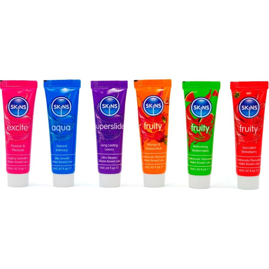 Skins Vital & Fruity Lubes Kit liukuvoidesetti - 6 × 12 ml