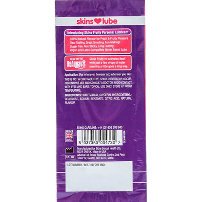 Skins Fruity vesipohjainen liukuvoide kerta-annoksena - mango/passionhedelmä - 5 ml
