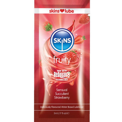 Skins Fruity vesipohjainen liukuvoide kerta-annoksena - mansikka - 5 ml