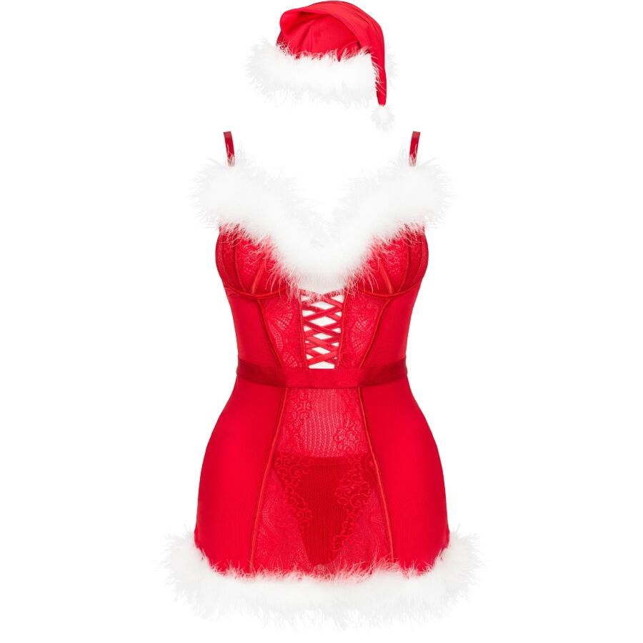 Livco Corsetti Mosan LC 90607 yöasu stringeillä ja joululakilla - L/XL