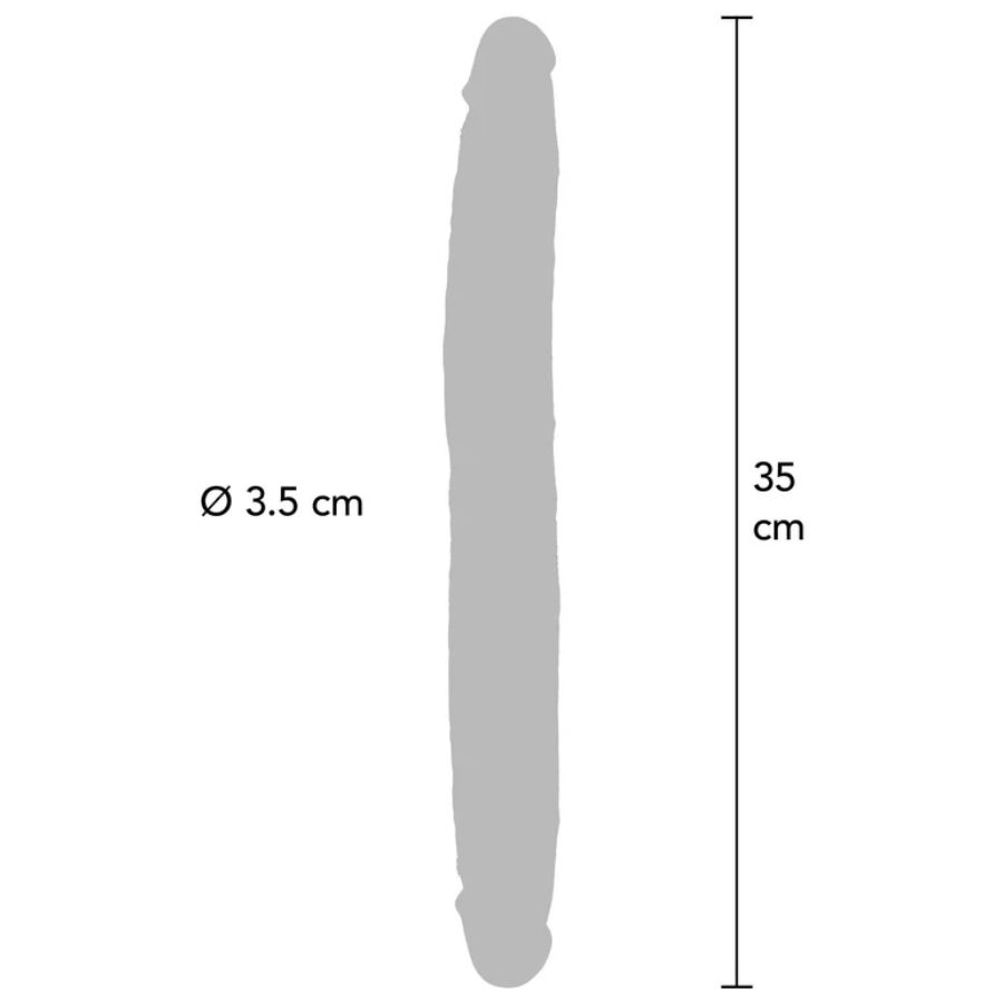 Get Real kaksipäinen silikonidildo - karamelli - 35 cm