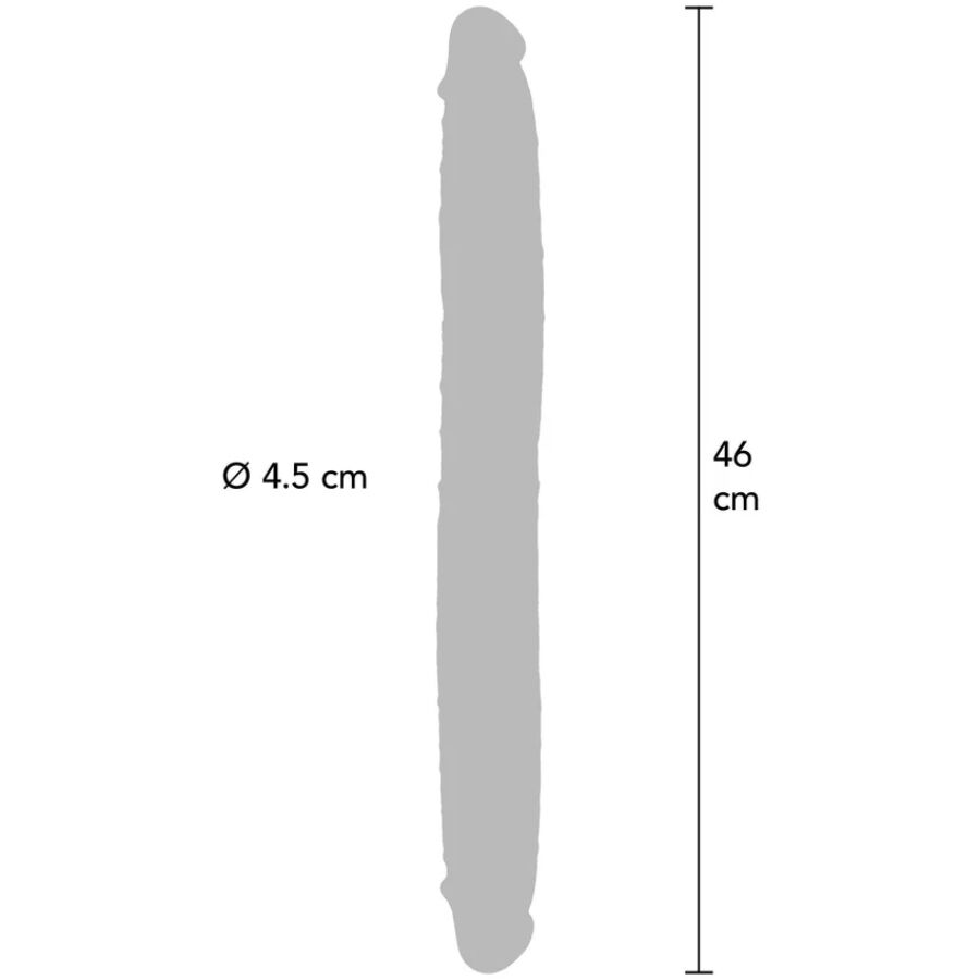 Get Real kaksipäinen silikonidildo - karamelli - 46 cm