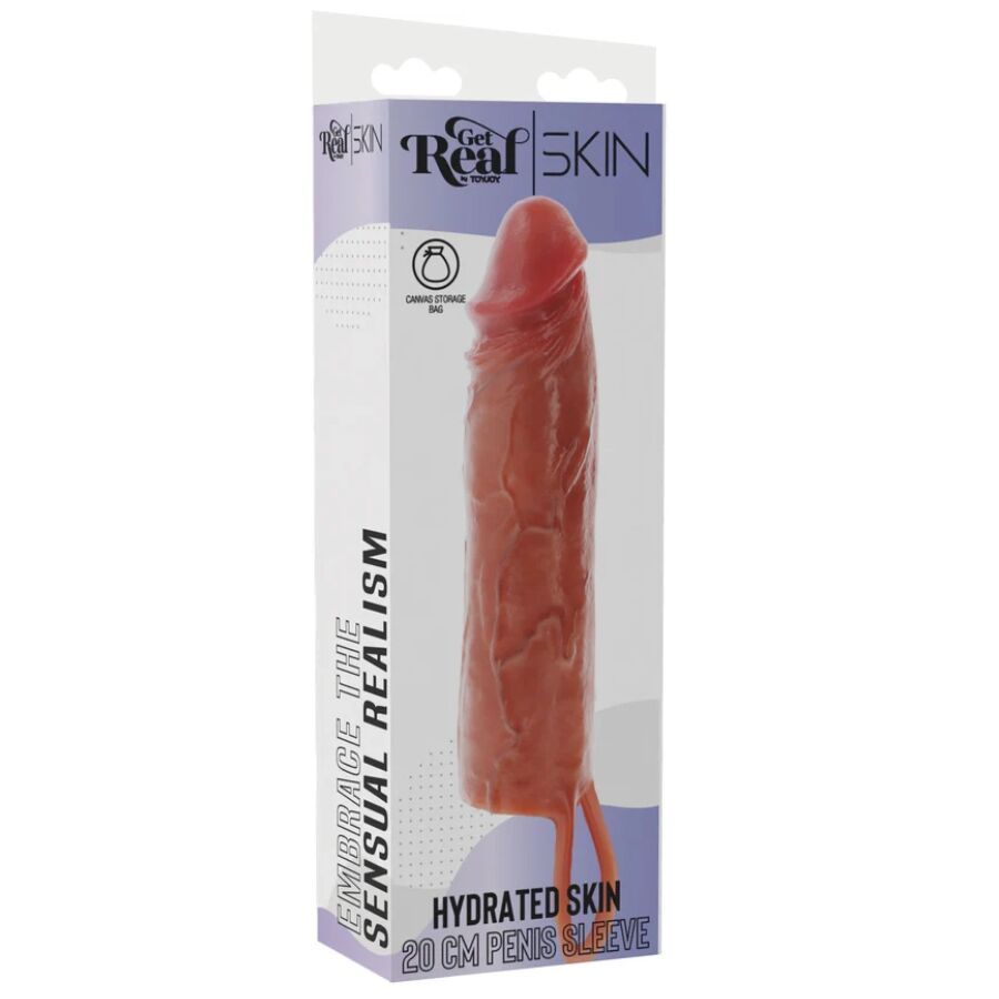 Get Real Hydrated Skin silikoninen penisholkki - karamelli - 20 cm